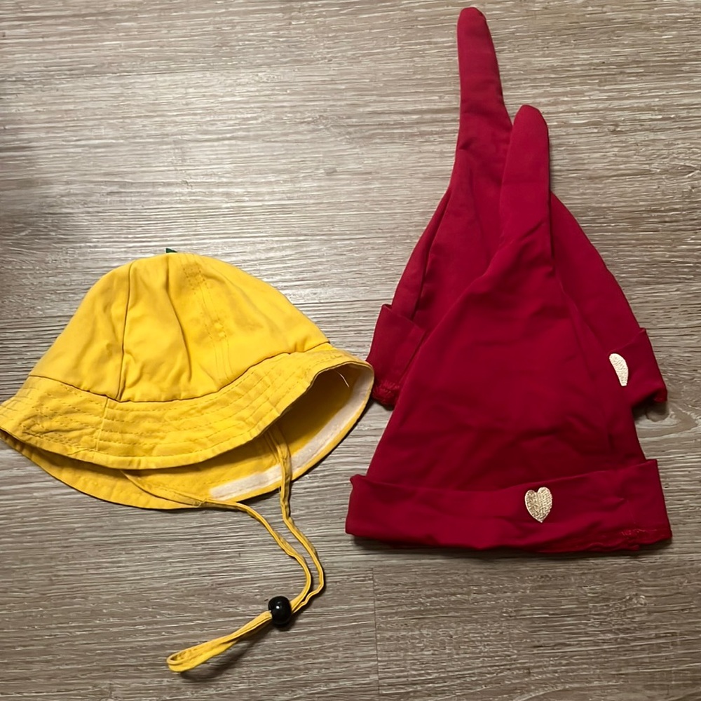 3 kids hats.